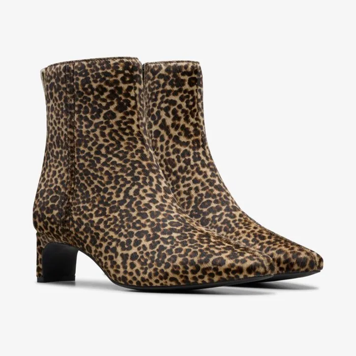 Clarks Edina Up Leopard Print Ankle Boots Leopard Print Women Ankle Boots
