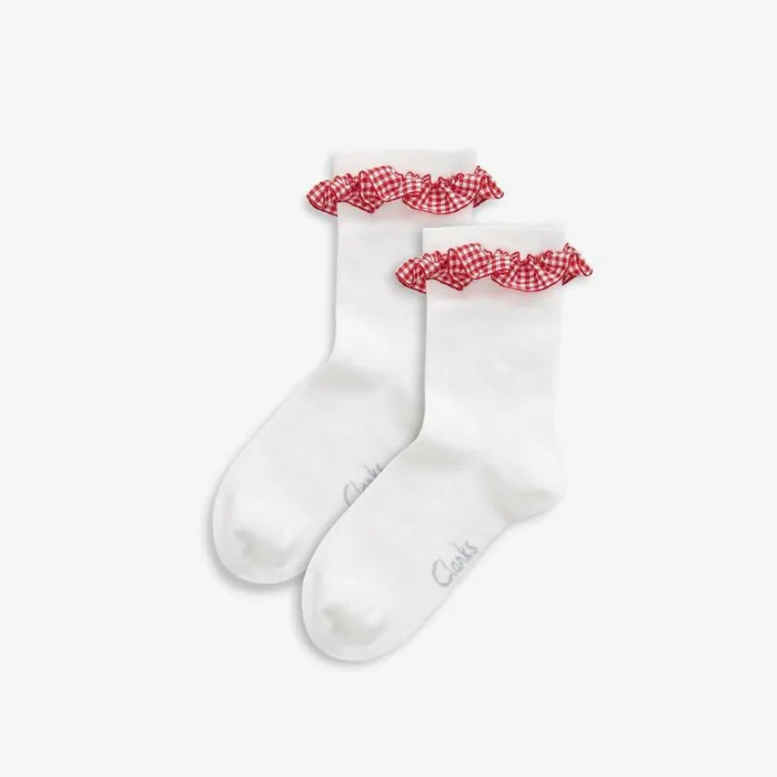 Clarks Gingham Socks 2 Pack Red Infant Size 355 WhiteRed Socks Whitered Kids Socks and Tights Clarks Gingham Socks 2 Pack Red Infant Size 355 WhiteRed Socks Whitered Kids Socks and Tights