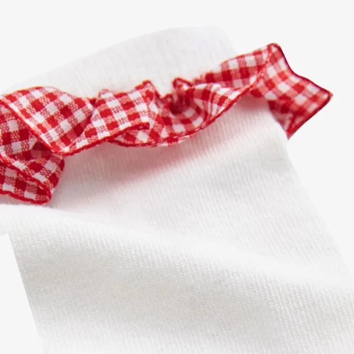 Clarks Gingham Socks 2 Pack Red Infant Size 355 WhiteRed Socks Whitered Kids Socks and Tights