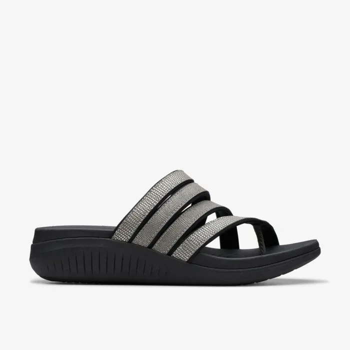Clarks Glide Hi Iris Pewter Metallic Sandals Pewter Metallic Women Wedge Sandals Clarks Glide Hi Iris Pewter Metallic Sandals Pewter Metallic Women Wedge Sandals