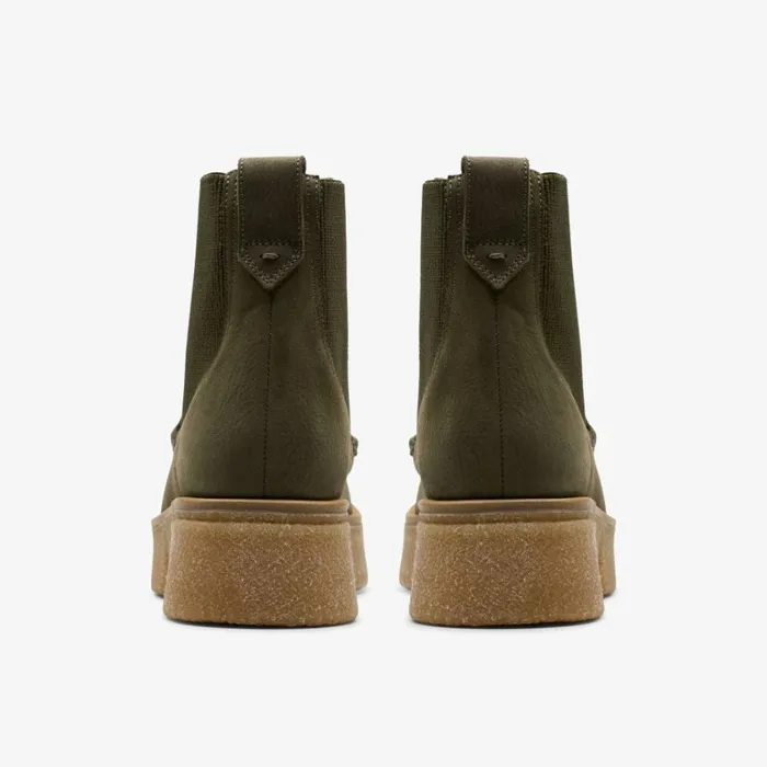 Clarks Linoso Top Dark Green Nubuck Chelsea Boots Dark Green Nubuck Women Chelsea Boots