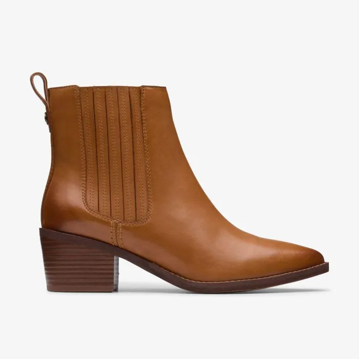 Clarks Morzine Top Tan Leather Chelsea Boots Tan Leather Women Chelsea Boots