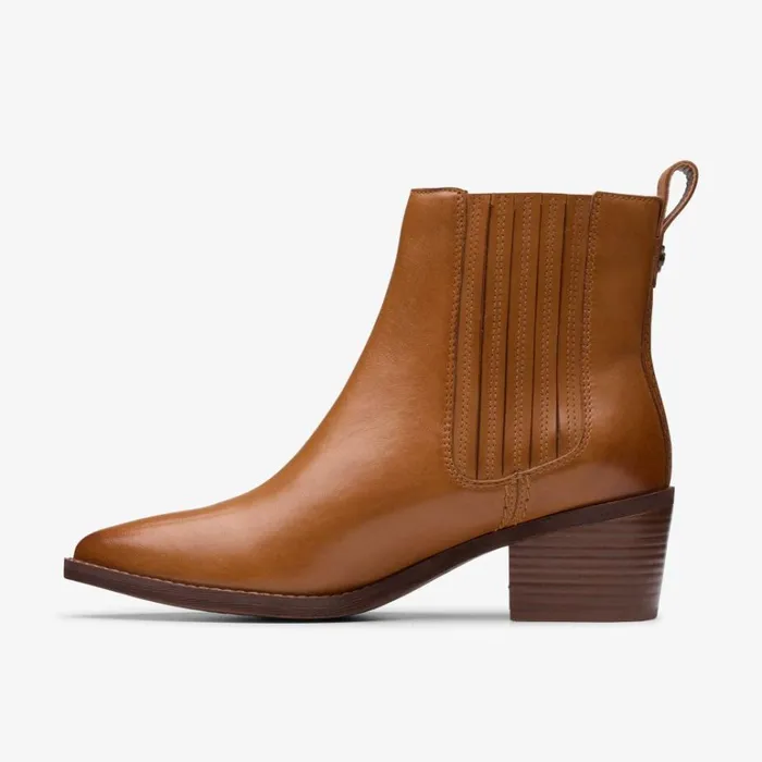 Clarks Morzine Top Tan Leather Chelsea Boots Tan Leather Women Chelsea Boots