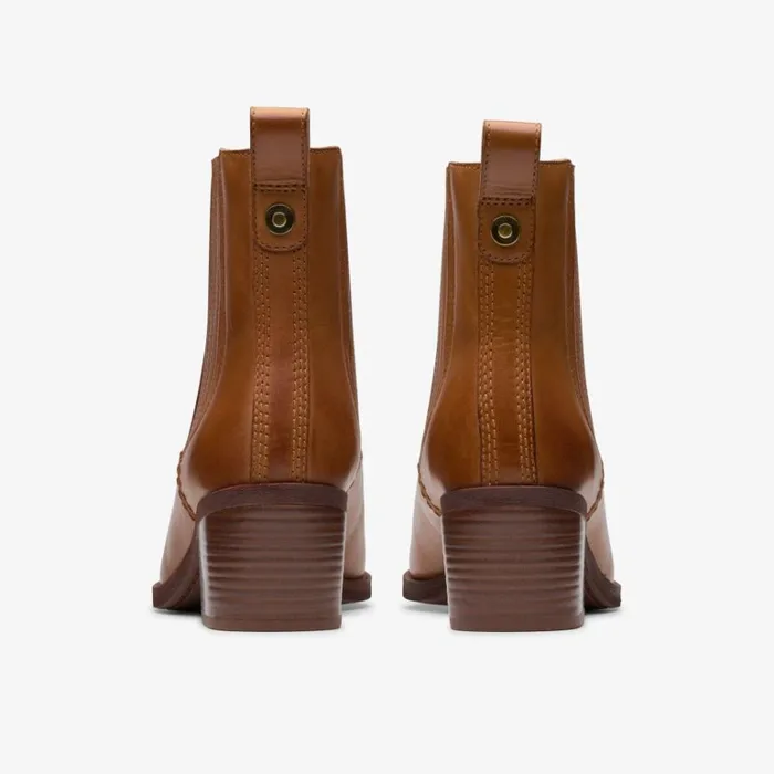 Clarks Morzine Top Tan Leather Chelsea Boots Tan Leather Women Chelsea Boots