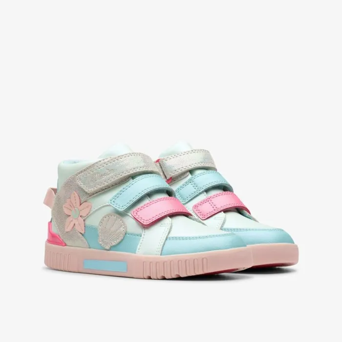 Clarks Oslo Play Kid Light Blue Multicolour Ankle Boots Light Blue Multicolour Kids Trainers