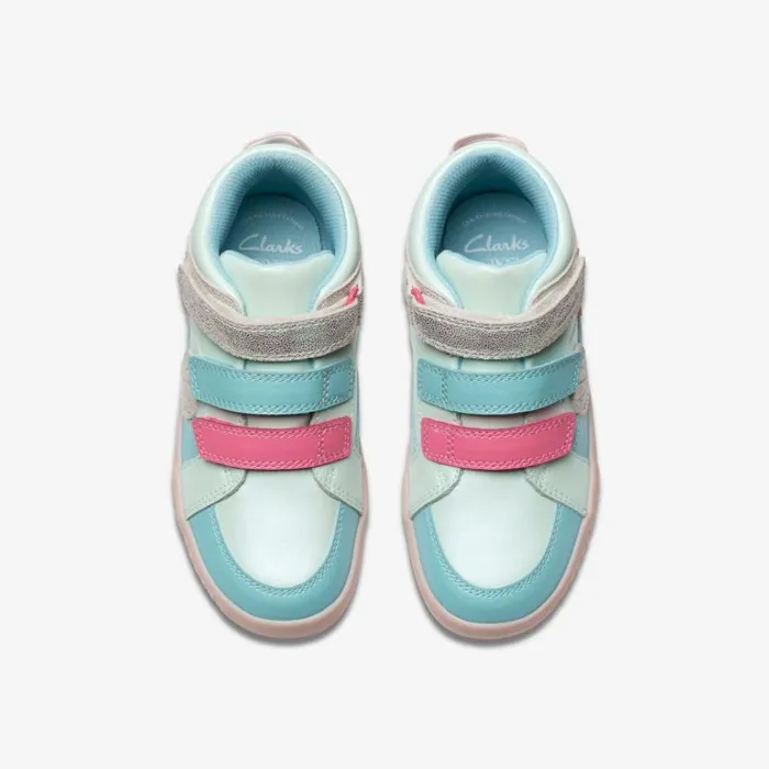 Clarks Oslo Play Kid Light Blue Multicolour Ankle Boots Light Blue Multicolour Kids Trainers