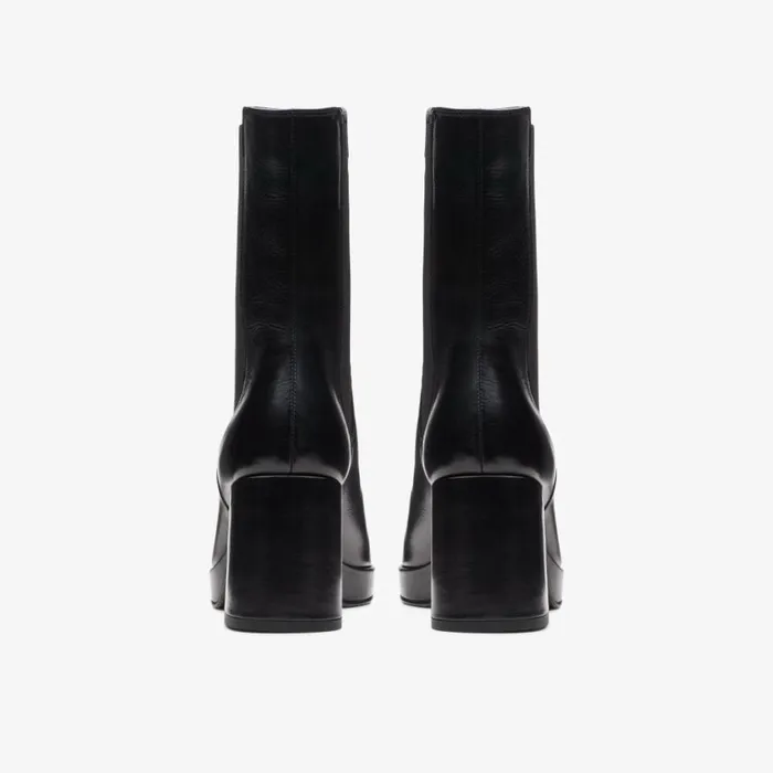 Clarks Pique Up Black Leather Chelsea Boots Black Leather Women Chelsea Boots