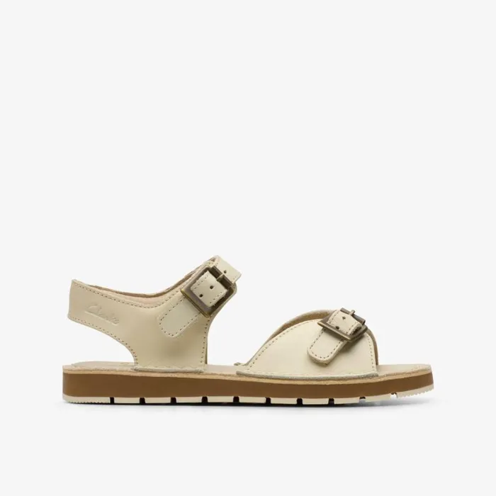 Clarks Playsun Kid Off White Leather Flat Sandals Off White Leather Kids Sandals Clarks Playsun Kid Off White Leather Flat Sandals Off White Leather Kids Sandals