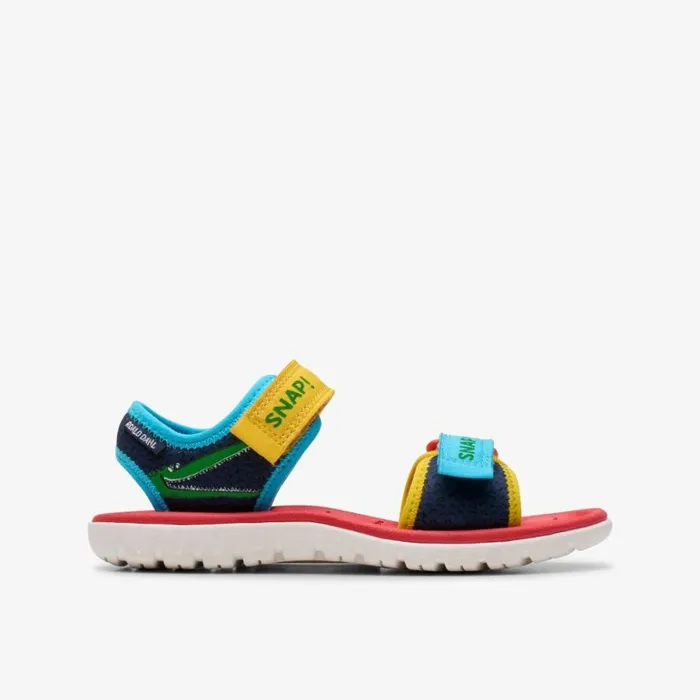 Clarks Roald Dahl Surfing Ace Kid Navy Print Flat Sandals Navy Print Kids Sandals Clarks Roald Dahl Surfing Ace Kid Navy Print Flat Sandals Navy Print Kids Sandals