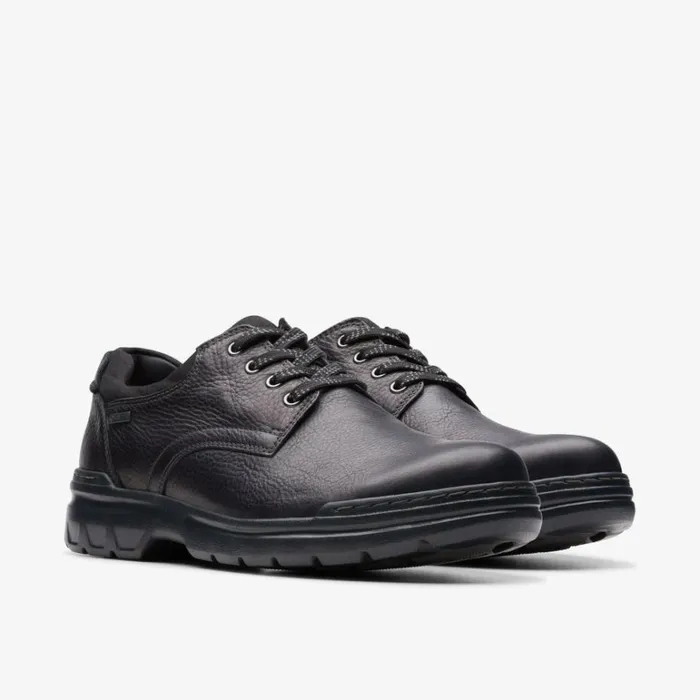 Clarks Rockie Walk GORETEX Black Leather Derby Shoes Black Leather Men Waterproof Shoes And Boots