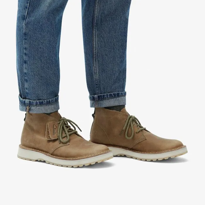 Clarks Solsbury Desert Boot Dark Sand Leather Desert Boot Dark Sand Leather Men Brown Boots