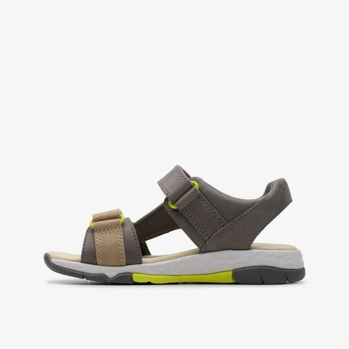 Clarks Spiney Tail Kid Grey Flat Sandals Grey Kids Sandals