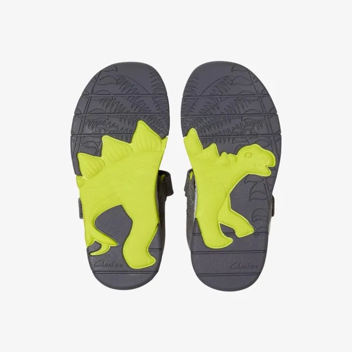 Clarks Spiney Tail Kid Grey Flat Sandals Grey Kids Sandals