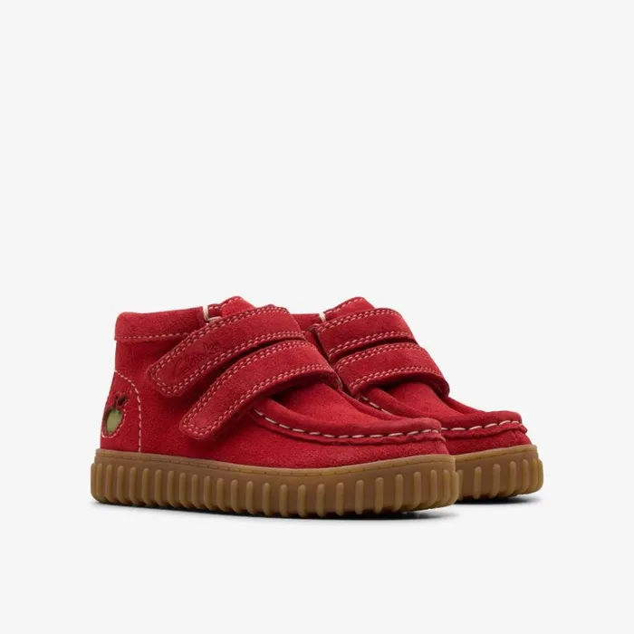 Clarks Tor Hill Toddler Red Ankle Boots Red Kids Toddler Shoes