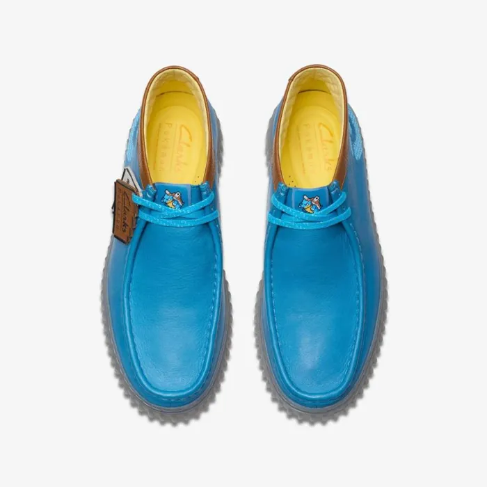Clarks Torhill Explore Blue Leather Ankle Boots Blue Leather Women Lace Up Boots
