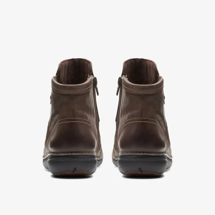 Clarks Un Loop Top Dark Brown Ankle Boots Dark Brown Women Ankle Boots