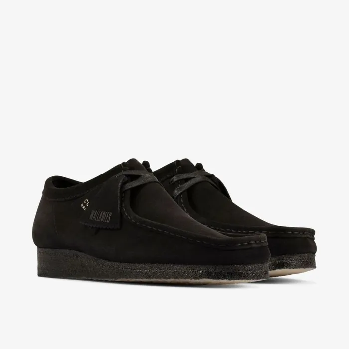 Clarks Wallabee Black Suede Shoes Black Suede Men Wallabees