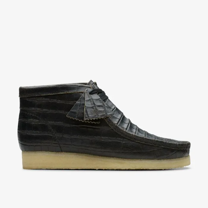 Clarks Wallabee Boot Black Crocodile Distress Wallabee Black Crocodile Distress Men Wallabees