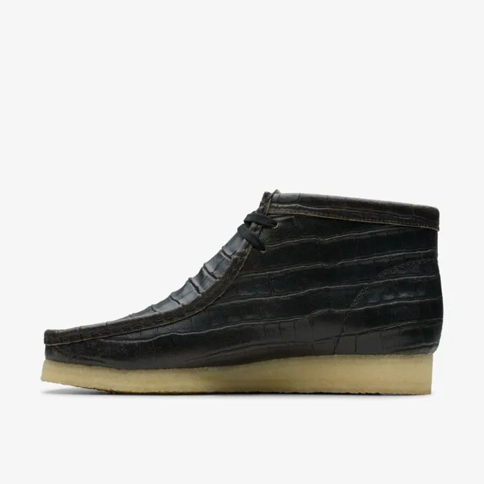 Clarks Wallabee Boot Black Crocodile Distress Wallabee Black Crocodile Distress Men Wallabees