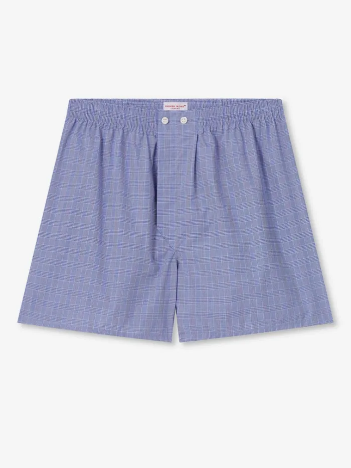 Classic Fit Boxer Shorts Men Derek Rose Classic Fit Boxers Felsted 3 Cotton Blue