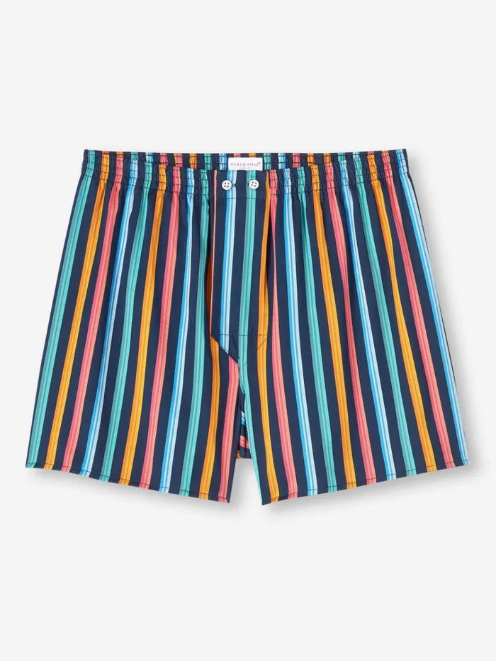 Classic Fit Boxer Shorts Men Derek Rose Classic Fit Boxers Wellington 56 Cotton Multi