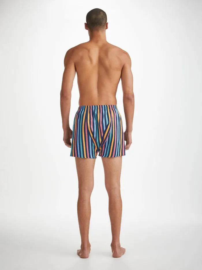 Classic Fit Boxer Shorts Men Derek Rose Classic Fit Boxers Wellington 56 Cotton Multi