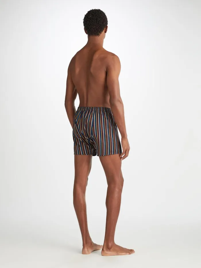 Classic Fit Boxer Shorts Men Derek Rose Classic Fit Boxers Wellington 57 Cotton Navy