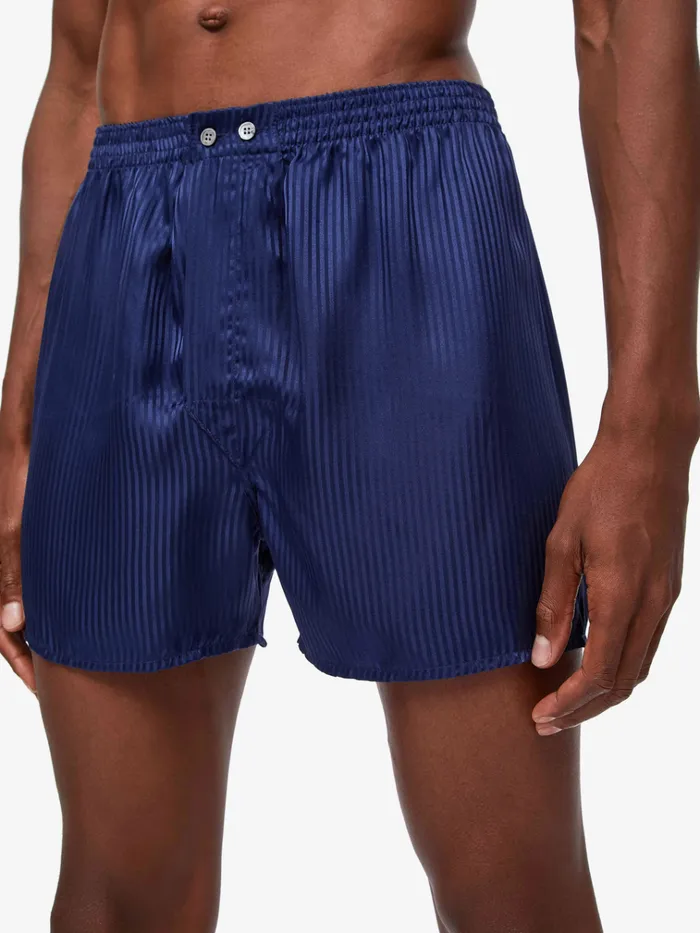Classic Fit Boxer Shorts Men Derek Rose Classic Fit Boxers Woburn Silk Satin Navy Classic Fit Boxer Shorts Men Derek Rose Classic Fit Boxers Woburn Silk Satin Navy