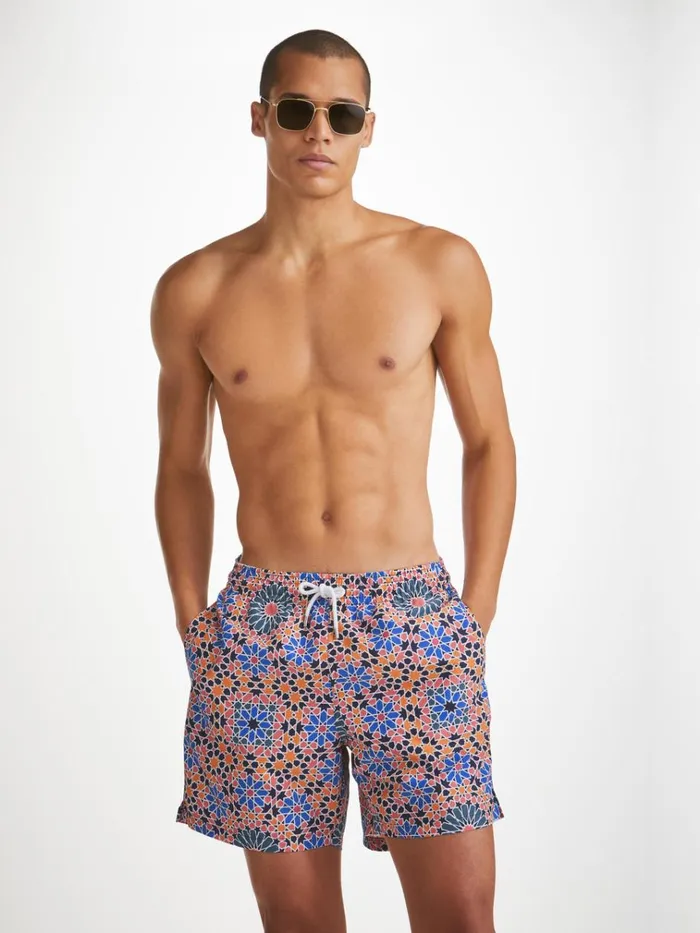 Classic Fit Swim Shorts Men Derek Rose Swim Shorts Tropez 15 Multi