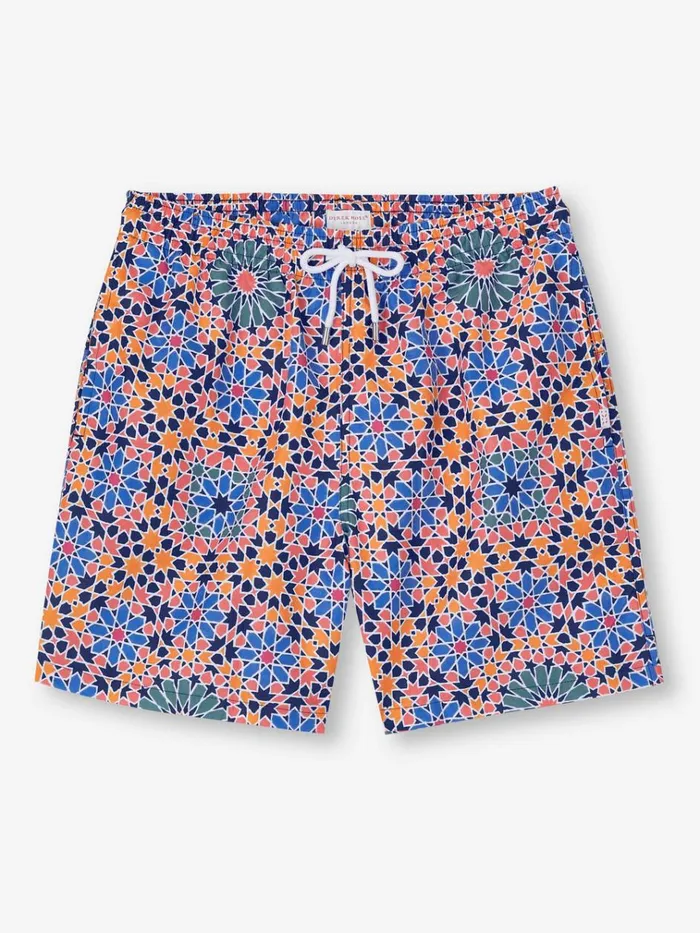 Classic Fit Swim Shorts Men Derek Rose Swim Shorts Tropez 15 Multi