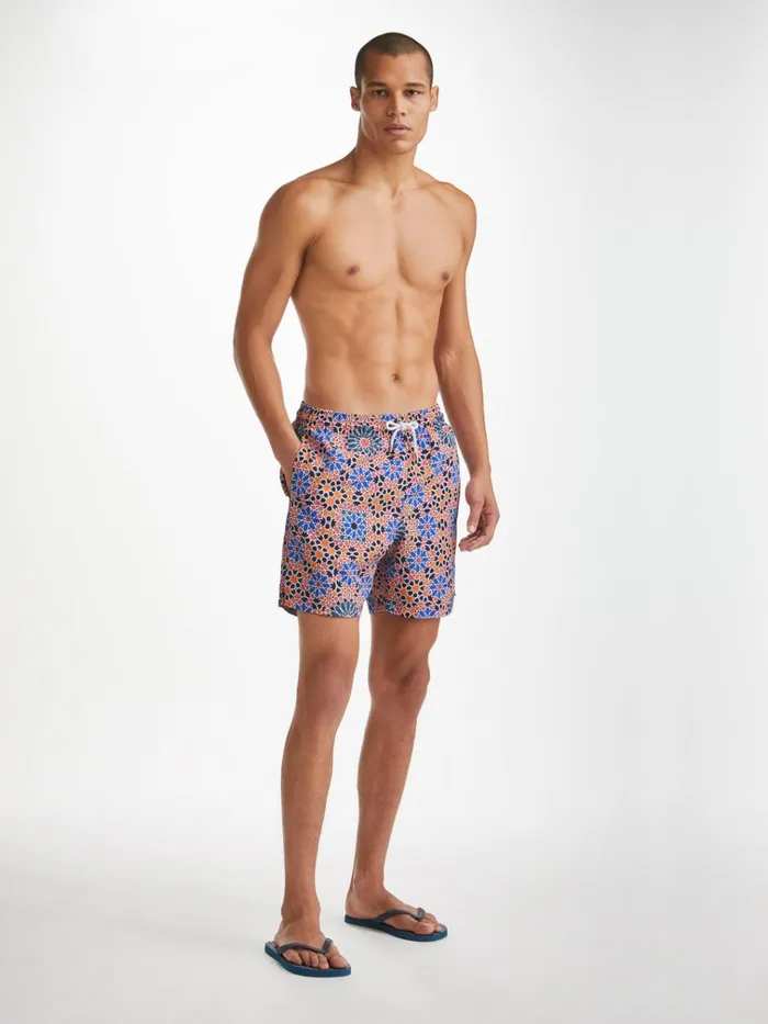 Classic Fit Swim Shorts Men Derek Rose Swim Shorts Tropez 15 Multi