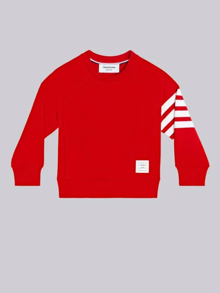 Classic Loopback Enginee 4bar Sweatshirt Red GirlsBoys Thom Browne Sweats And Tshirt Classic Loopback Enginee 4bar Sweatshirt Red GirlsBoys Thom Browne Sweats And Tshirt