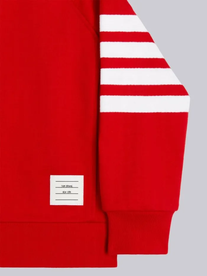 Classic Loopback Enginee 4bar Sweatshirt Red GirlsBoys Thom Browne Sweats And Tshirt