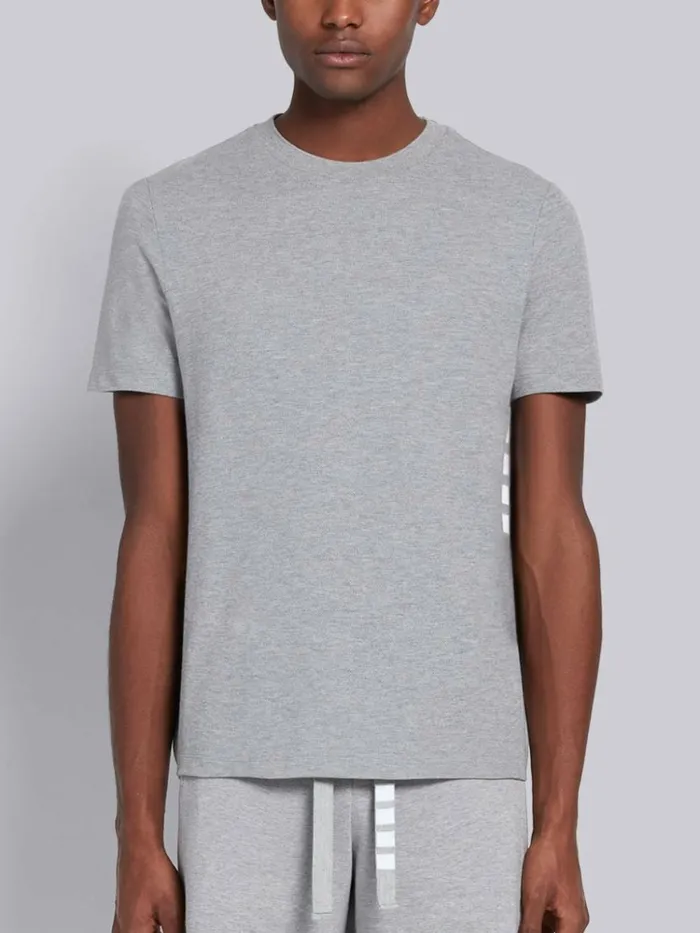 Classic Pique Rib Side Insert 4bar Tshirt Light Grey Men Thom Browne Tshirts and Polos Classic Pique Rib Side Insert 4bar Tshirt Light Grey Men Thom Browne Tshirts and Polos