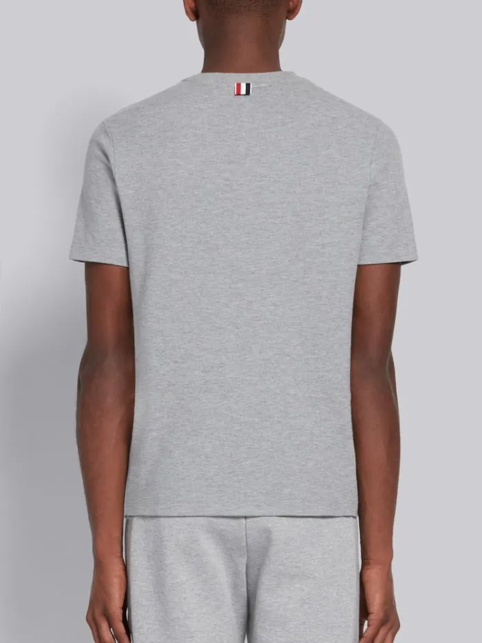Classic Pique Rib Side Insert 4bar Tshirt Light Grey Men Thom Browne Tshirts and Polos Classic Pique Rib Side Insert 4bar Tshirt Light Grey Men Thom Browne Tshirts and Polos