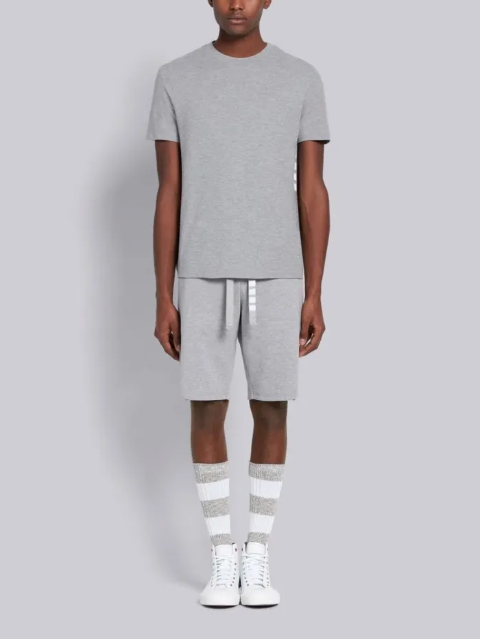 Classic Pique Rib Side Insert 4bar Tshirt Light Grey Men Thom Browne Tshirts and Polos Classic Pique Rib Side Insert 4bar Tshirt Light Grey Men Thom Browne Tshirts and Polos