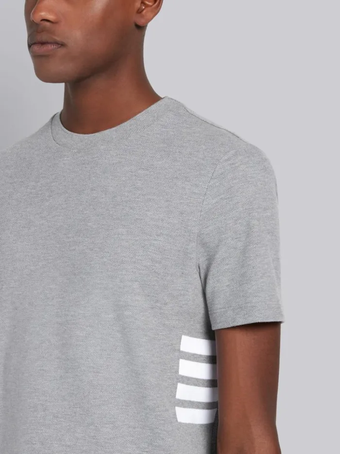 Classic Pique Rib Side Insert 4bar Tshirt Light Grey Men Thom Browne Tshirts and Polos Classic Pique Rib Side Insert 4bar Tshirt Light Grey Men Thom Browne Tshirts and Polos