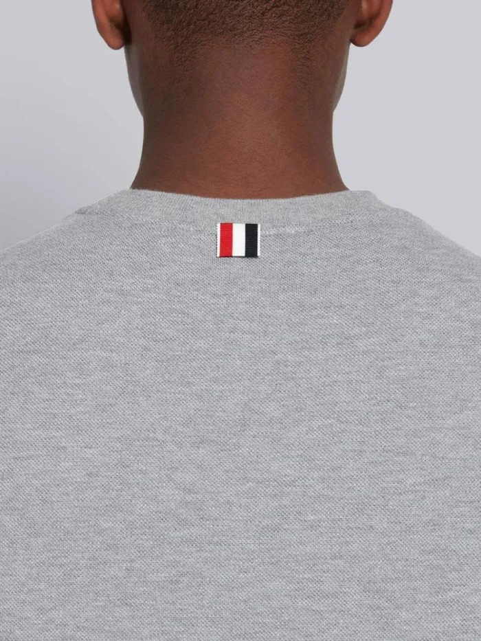 Classic Pique Rib Side Insert 4bar Tshirt Light Grey Men Thom Browne Tshirts and Polos Classic Pique Rib Side Insert 4bar Tshirt Light Grey Men Thom Browne Tshirts and Polos