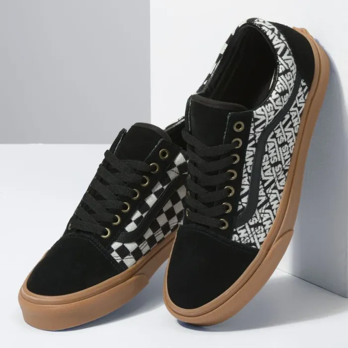 Classics Shoes Jacquard Old Skool BlackTurtledove 8211 Vans Men Classics Shoes Jacquard Old Skool BlackTurtledove 8211 Vans Men
