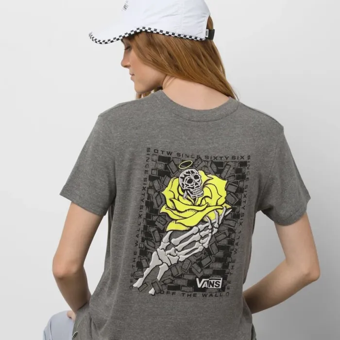 Clawdia Boyfriend Tee Grey Heather Women TShirts and Tanks Vans