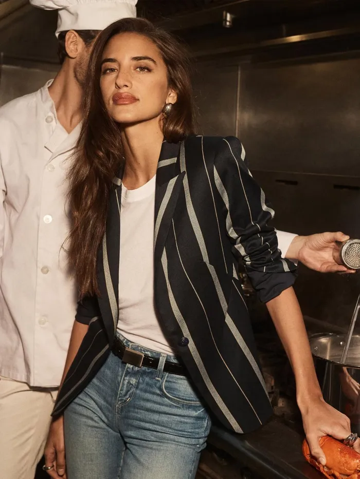 Clementine Striped Blazer Midnight Multi Stripe Women L039Agence Blazers and Jackets Clementine Striped Blazer Midnight Multi Stripe Women L039Agence Blazers and Jackets
