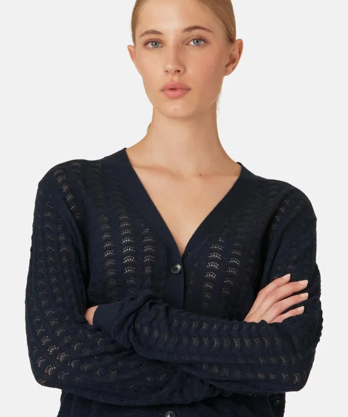 Clothing Ilse Jacobsen Knitwear Cardigan 8211 Dark Indigo