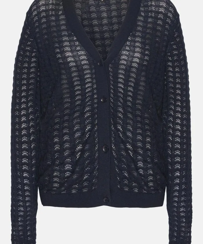 Clothing Ilse Jacobsen Knitwear Cardigan 8211 Dark Indigo