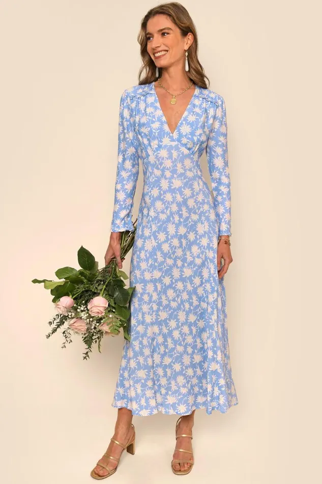 Clover Vintage Daisy Blue Women RIXO Dresses Clover Vintage Daisy Blue Women RIXO Dresses