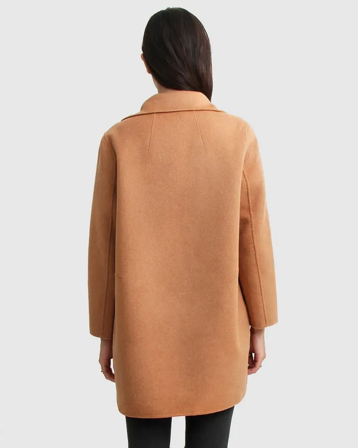 Coats and Jackets Belle and Bloom Women NEW FIT ExBoyfriend Wool Blend Oversized Jacket 8211 Camel