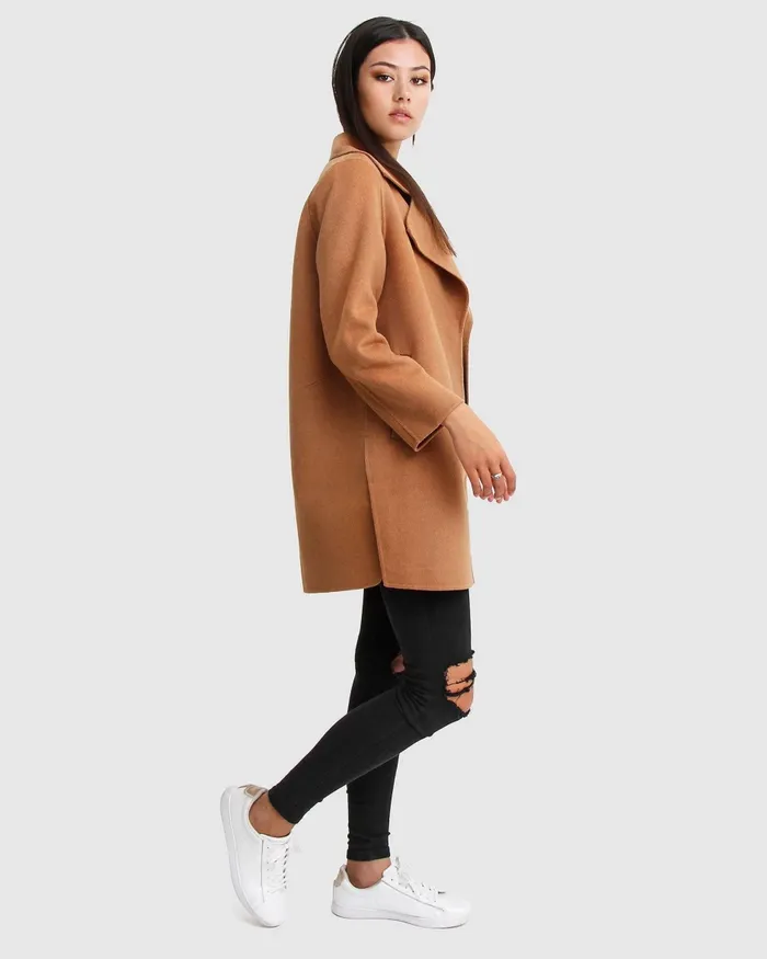Coats and Jackets Belle and Bloom Women NEW FIT ExBoyfriend Wool Blend Oversized Jacket 8211 Camel