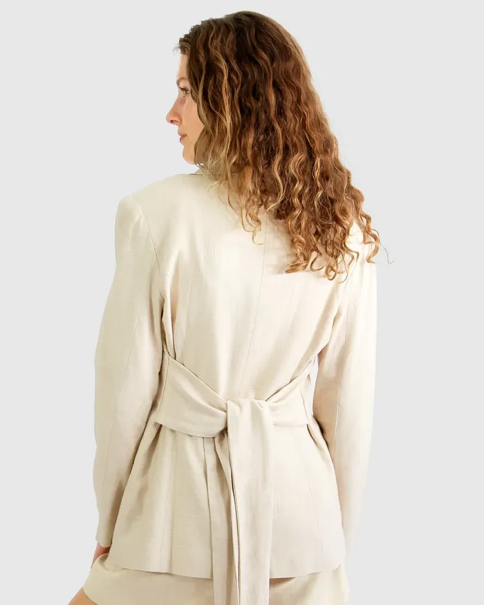 Coats and Jackets Belle and Bloom Women Synergy Wrap Blazer 8211 Natural