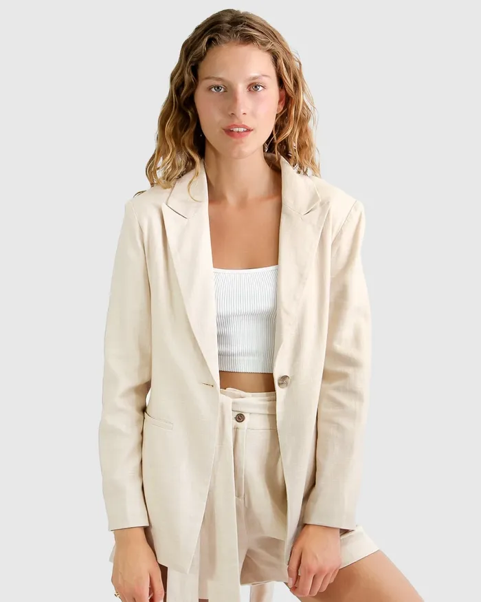 Coats and Jackets Belle and Bloom Women Synergy Wrap Blazer 8211 Natural