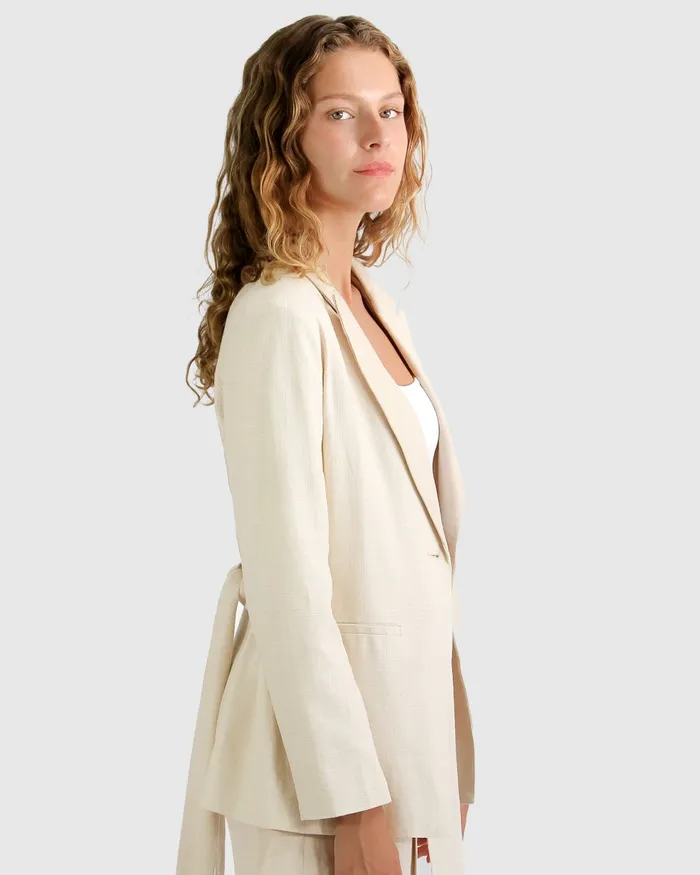 Coats and Jackets Belle and Bloom Women Synergy Wrap Blazer 8211 Natural