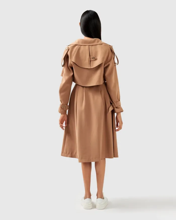 Coats and Jackets Women Belle and Bloom Manhattan Cropped Trench 8211 Camel